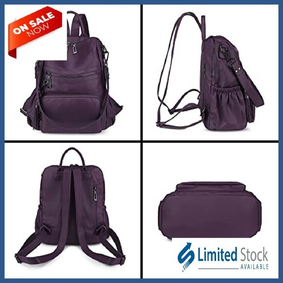 Vegan Leather Convertible Backpack Purse with Tassel, Laptop & Travel Ready main image 4